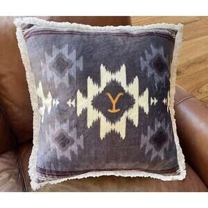 Extra-Large Silk Touch "Yellowstone" Pillow with Sherpa Back